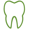 Green outline of a tooth