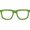 Green outline of glasses