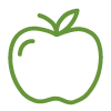 Green outline of an apple