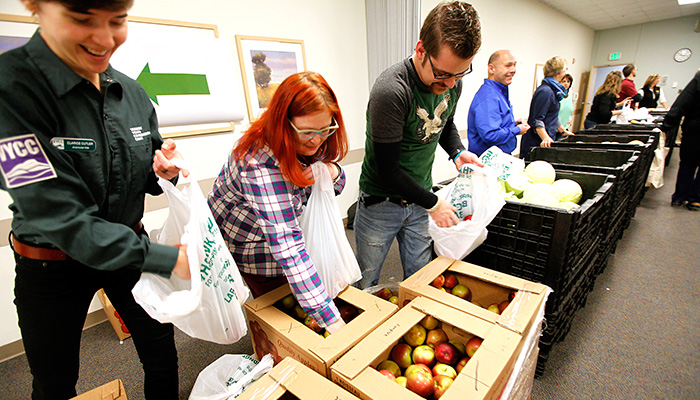 CVMC Employees Helping Out at Vermont Foodbank's Mobile Food Shelf