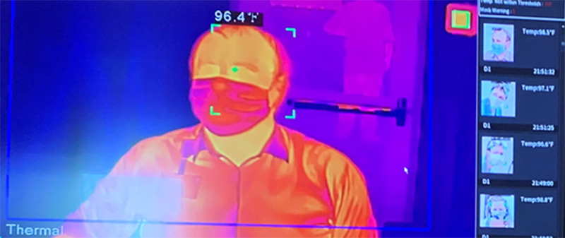 Thermal imaging of a visitor