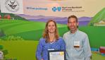 Central Vermont Medical Center’s Monica Urqhuart, RN, and Robert Patterson showcasing 2014 Governor’s Excellence in Worksite Wellness Award